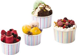 Box Of 1,000 (20 Bags Of 50) Paper Ice Cream Tubs Rainbow Ø 85 Mm 15 Cl - 934205 - 1