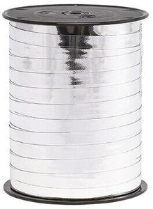 250 M Reel Of Plain Mirror Polypropylene Bolduc Band 7 Mm, Silver - 950073 - 1