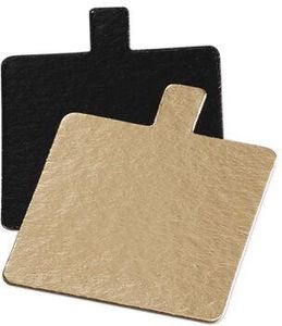 Distributor For 200 Square Reversible Gold Foil And Black Mini-cake Boards With Tab 80x80 Mm - 930258 - 1