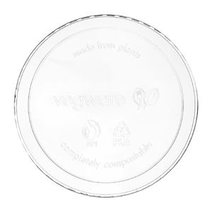 Vegware Round PLA Deli Pot Lids - Fits 8-32oz Pots (500 Pack) - JK381 - 1