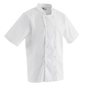 Whites Boston Unisex Chef Jackets Short Sleeve White S (5 Pack) - SA821 - 3