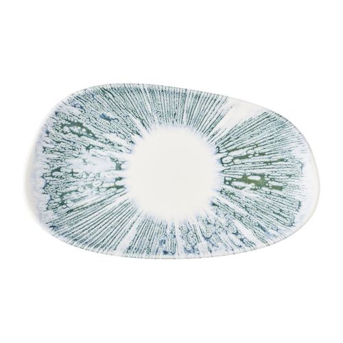 Churchill Lyra Organic Oblong Plates Blue Opal 220x130mm (12 Pack) - JM071 - 1