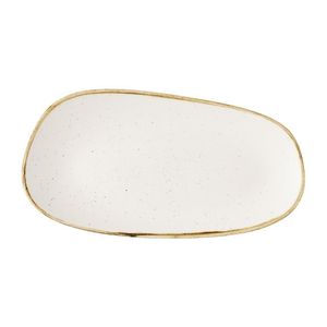 Churchill Stonecast Opal Oblong Plates Barley White 350x185mm (6 Pack) - JM148 - 1