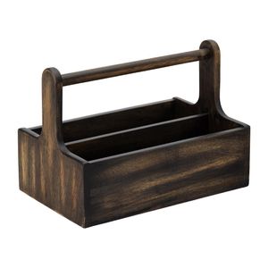 Utopia Large Wooden Table Caddy Black (2 Pack) - JM326 - 1
