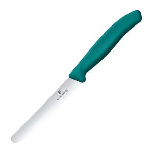 Victorinox Swiss Classic Tomato/Table Knife Wavy Edge Green 11cm - JK656 - 1