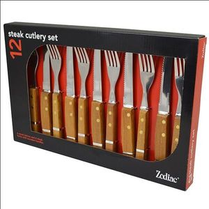 Steak Set 12 Wood Handle - 7312 - 1