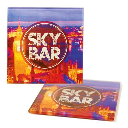 Custom Branded Glass Coasters - Square - C2322 - 1