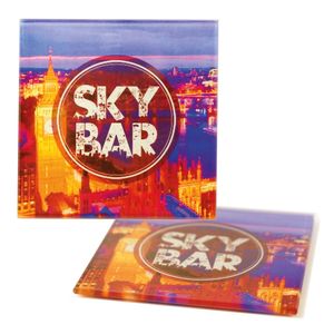 Custom Branded Glass Coasters - Square - C2322 - 1