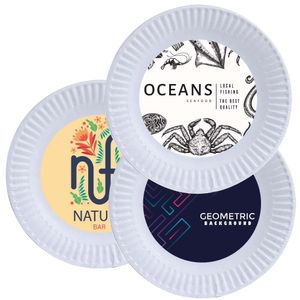 Custom Branded Disposable Paper Plate (23cm) - C1218 - 1