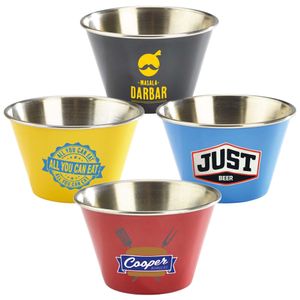 Custom Branded 6oz Stainless Steel Ramekin - (Blue, Red, Yellow & Black) - c5441 - 1