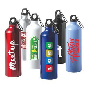 Custom Branded Aluminium Bottle With Carabiner (800ml) - C5447 - 1