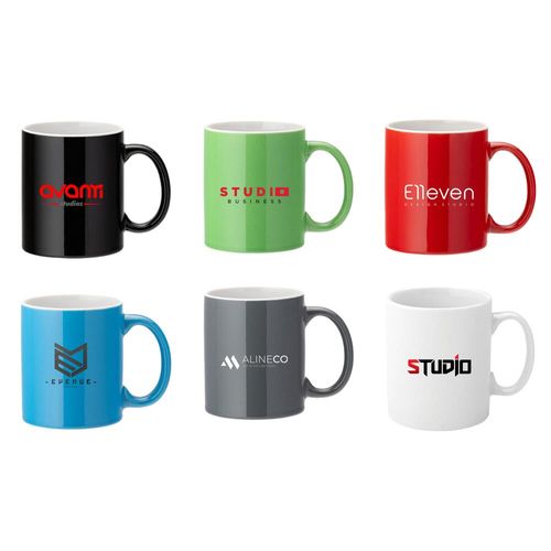 Custom Branded White Straight-Sided Mug 12oz (34cl) - Coloured - C6980 - 1