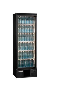 Gamko MG3/300RGCS Maxiglass Right Hand Hinged Stainless Steel Frame Glass Single Door Upright Bottle Cooler, 300 Litres - MG3-300RGCS - 1