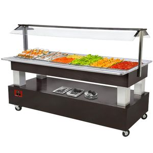 Diamond BSB/6N-B1-R2 Refrigerated Buffet Salad Bar, 6 x 1/1 GN - BSB-6N-B1-R2 - 1