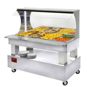 Diamond ABM/4N-A1 White Wood Warming Bain Marie Buffet Bar, 4 x 1/1 GN - ABM-4N-A1 - 1