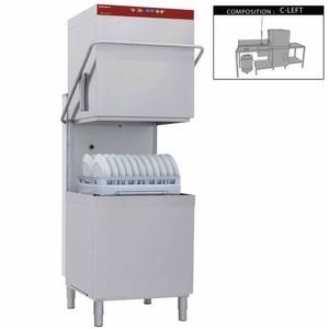 Diamond DCR37/6-AC/C-S Passthrough Hood Dishwasher with 1 Entry/Exit Table, Left Side Pre-wash Table & Dustbin - DCR37-6-AC-C-S - 1