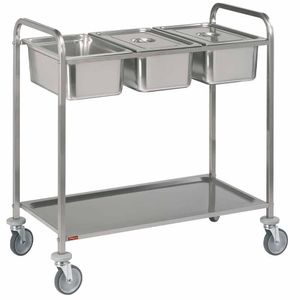 Diamond CP2/311 Stainless Steel Serving Trolley, 3X Gn 1/1 + 1 Level - CP2-311 - 1