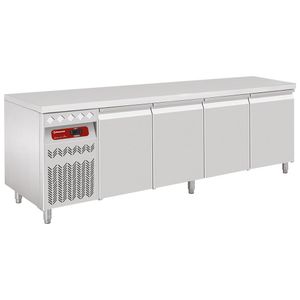 Diamond DT224/P9AGX 4 Door Stainless Steel Refrigerated Counter with Splashback, 550 Litres - DT224-P9AGX - 1