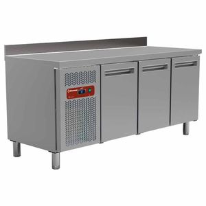 Diamond MR3/R2-BA 3 Door Stainless Steel Refrigerated Counter with Splashback, 405 Litres - MR3-R2-BA - 1