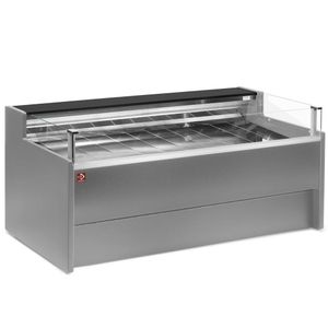 Diamond VZ30/G8-VR2/SS Grey Refrigerated Self-Service Serveover Counter with Understorage, 3000mm - VZ30-G8-VR2-SS - 1