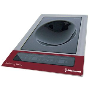 Diamond WOKI-36IB/M Electric Induction Hob & Built-in Wok with Tactile Keys, 3.6kW - WOKI-36IB-M - 1