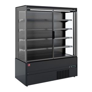 Diamond LML13-F5 Black Refrigerated Self Service Display w/ Swinging Doors - LML13-F5 - 1