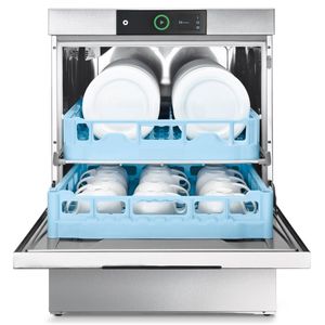 Hobart FPS-10C 500mm Basket Frontloading Commercial Dishwasher with Chemical Pump, Integral Water Softener & Drain Pump, 18 Plates - FPS-10C - 1