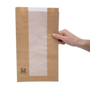 Fiesta Compostable Bread Bags with Glassine Window 320x180x40mm (Pack 1000) - HY776 - 1