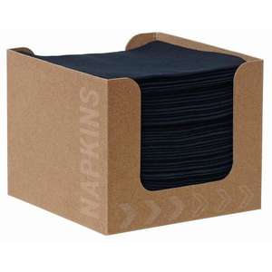 Dunisoft Premium Compostable Cocktail Napkins Black 200mm With 12 Dispensers Recyclable - Case 1200 - CY528 - 1