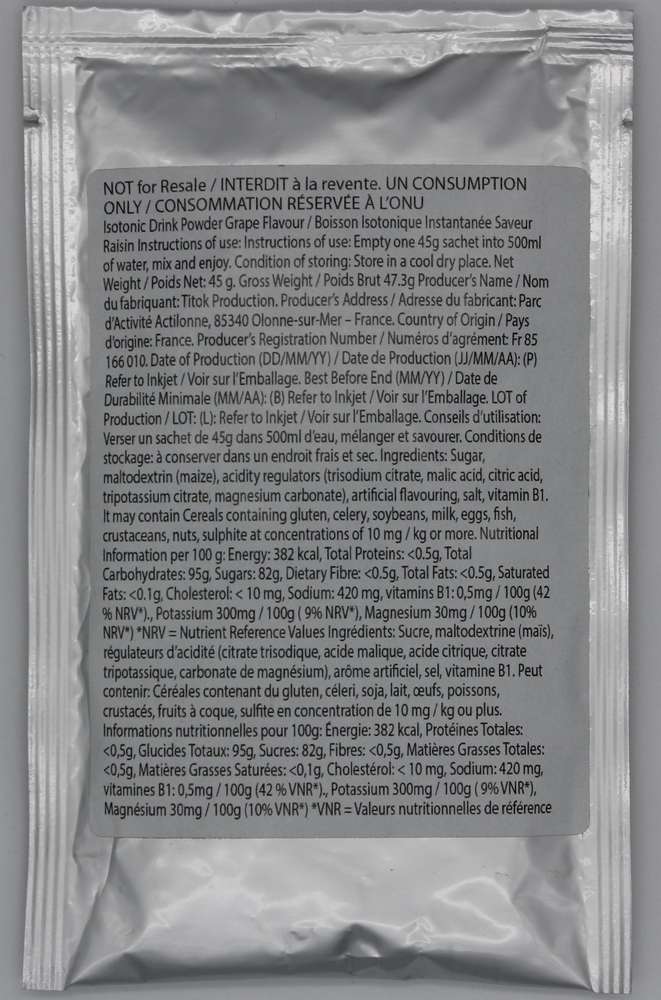 Isotonic Grape Beverage Powder Type Sachet Drink