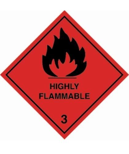 HZ310 - Hazard Label "HIGHLY FLAMMABLE" 100x100mm (250 Labels per Roll)