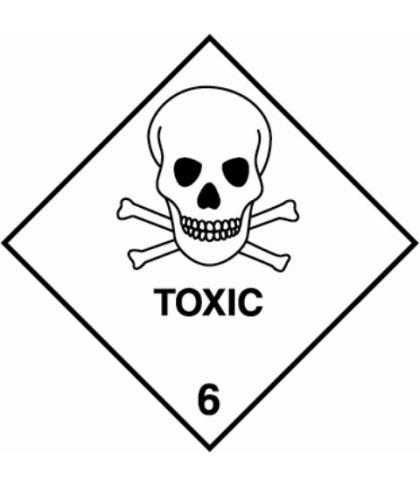HZ611 - Hazard Label "TOXIC" 100x100mm (250 Labels per Roll)
