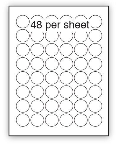 P30REM - A4 Label White Removable 30mm Diameter Circle 48 up (200 Sheets)
