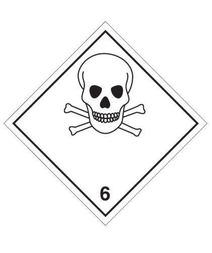 HZ611P - Hazard Label "TOXIC" 100x100mm (250 Labels per Roll)