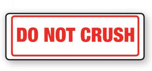 VL148CR - Parcel Label "DO NOT CRUSH" 148x50mm (500 Labels per Roll)