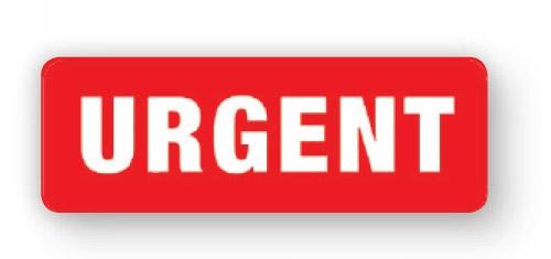 VL89UR - Parcel Label "URGENT" 89x32mm (1000 Labels per Roll)