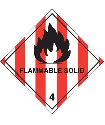 HZ411 - Hazard Label "FLAMMABLE SOLID" 100x100mm (250 Labels per Roll)