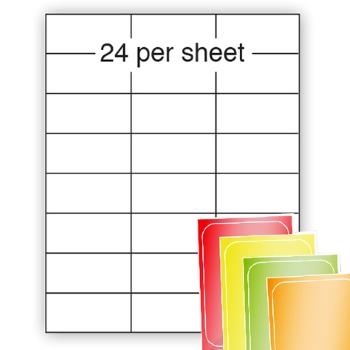 Fluorescent A4 Labels 70x37mm 24 per sheet