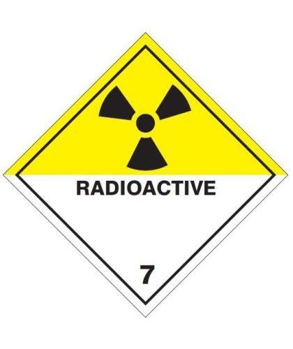 HZ711 - Hazard Label "RADIOACTIVE" 100x100mm (250 Labels per Roll)
