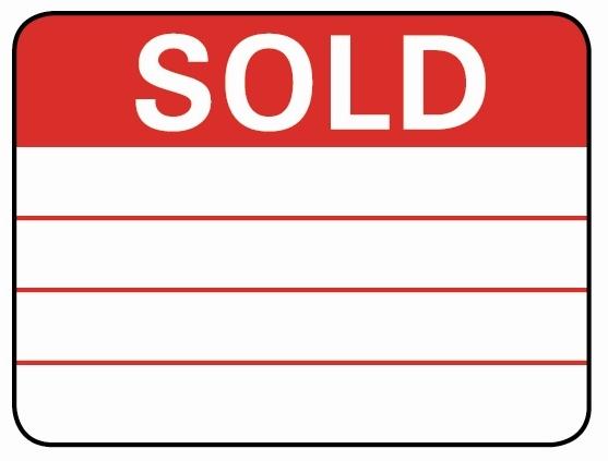 VL61 - Parcel Label "SOLD" REMOVABLE 73x48mm (1000 Labels per Roll)