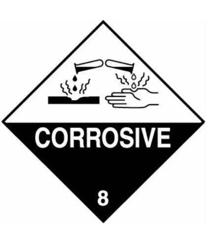 HZ810 - Hazard Label "CORROSIVE" 100x100mm (250 Labels per Roll)