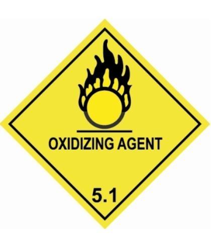 HZ510 - Hazard Label "OXIDIZING AGENT" 100x100mm (250 Labels per Roll)