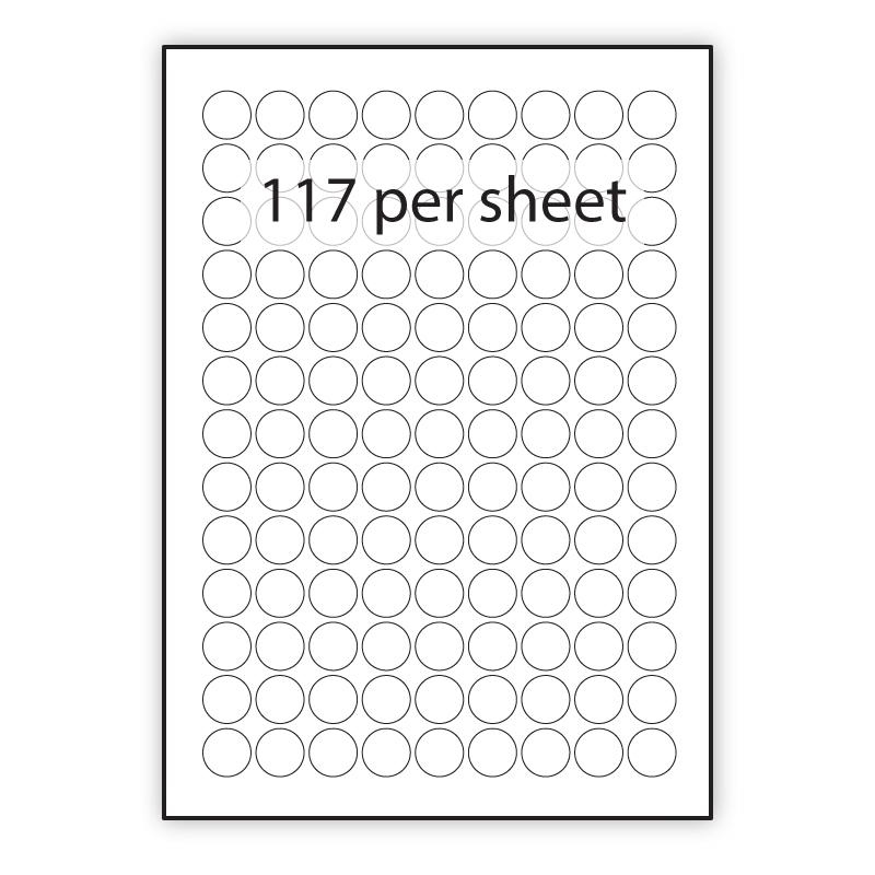 PCL19MAG - A4 Label Magenta 19mm Diameter Circle 117 up (200 Sheets)