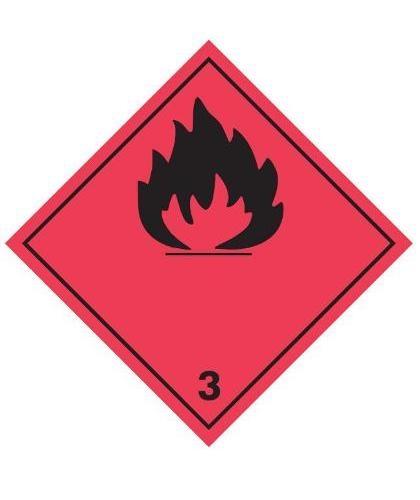 HZ231P - Hazard Label"FLAMMABLE" 100x100mm (250 Labels per Roll)