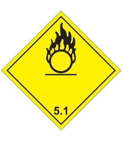HZ510P - Hazard Label "OXIDIZER" 100x100mm (250 Labels per Roll)