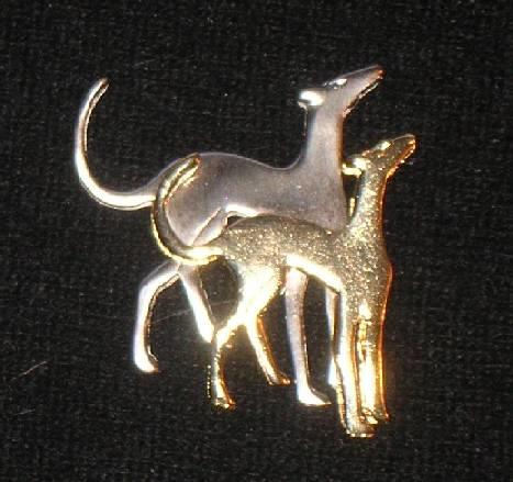 Two Happy Dogs Pin