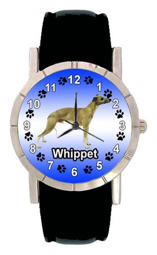 Whippet Dog Mens Ladies Genuine Leather Band