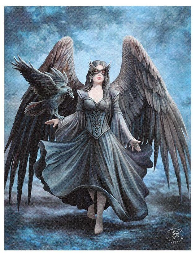 Beautiful Raven Wall Art Canvas Fantasy Gothic Design Anne Stokes From The Lilac Crocodile