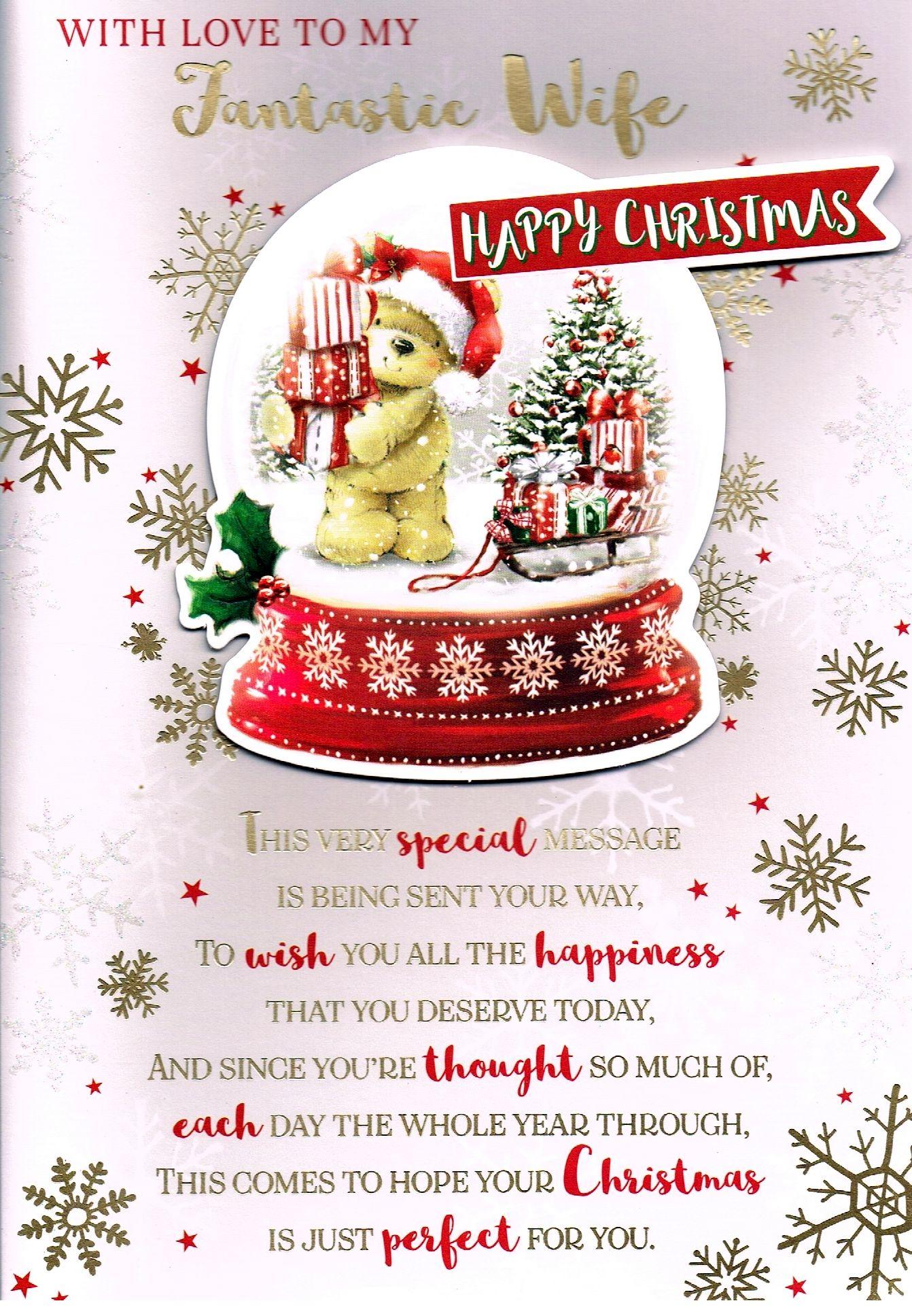 Wife Christmas Card Message Wife Christmas Card With Love To My Fantastic Wife Happy Christmas From The  Lilac Crocodile