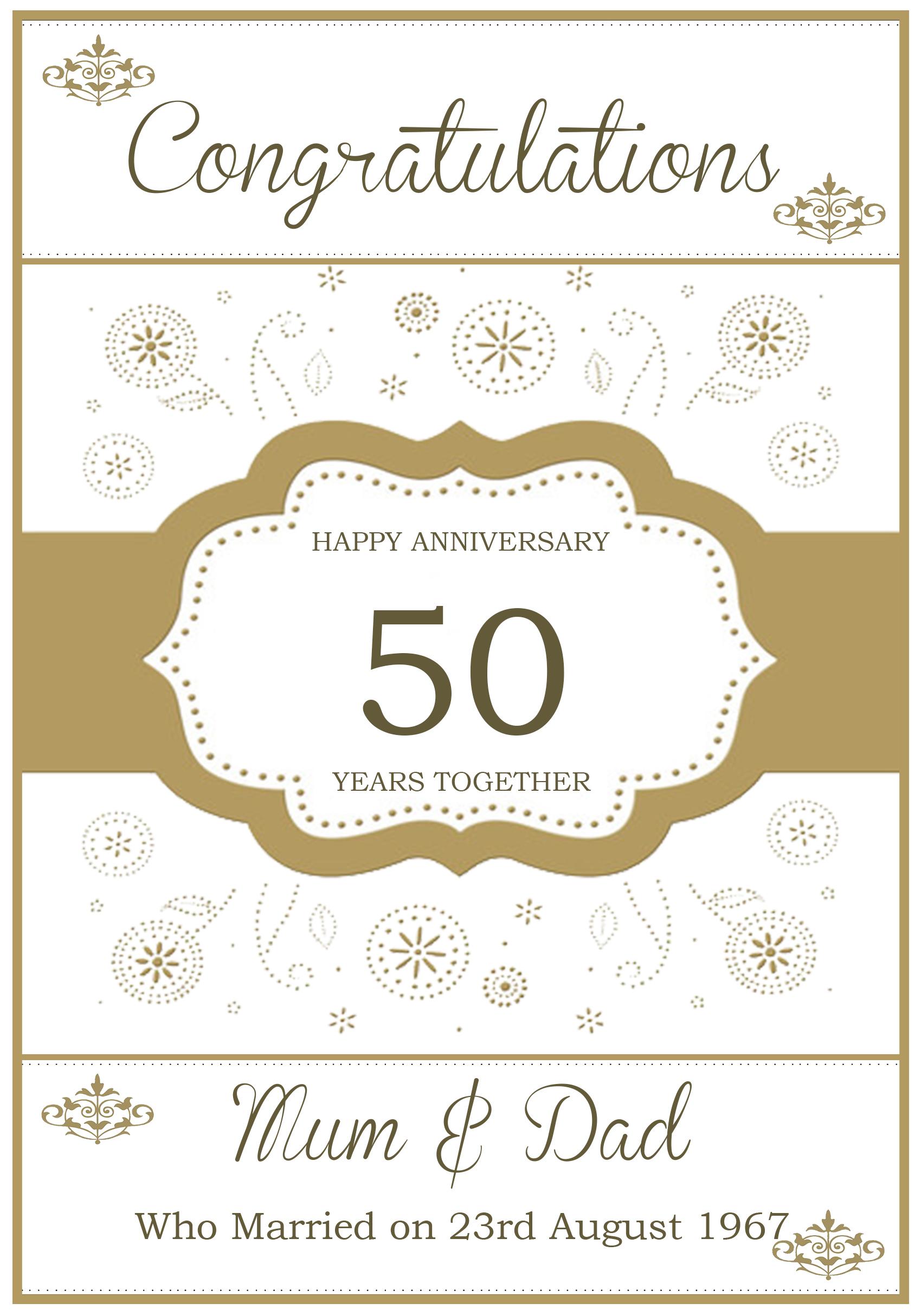 Golden Celebrations Anniversary Card